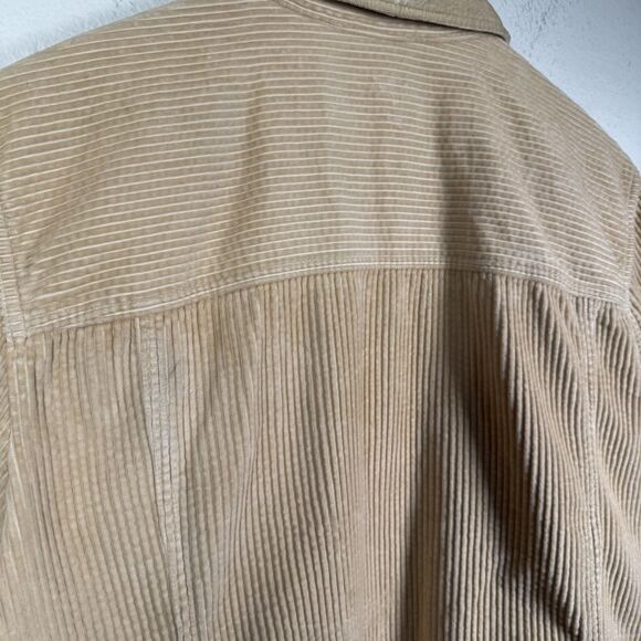 J. Jill Button Corduroy Jacket SizeXL Wheat Yellow Beige Velvet Collar And Cuffs - Picture 7 of 8